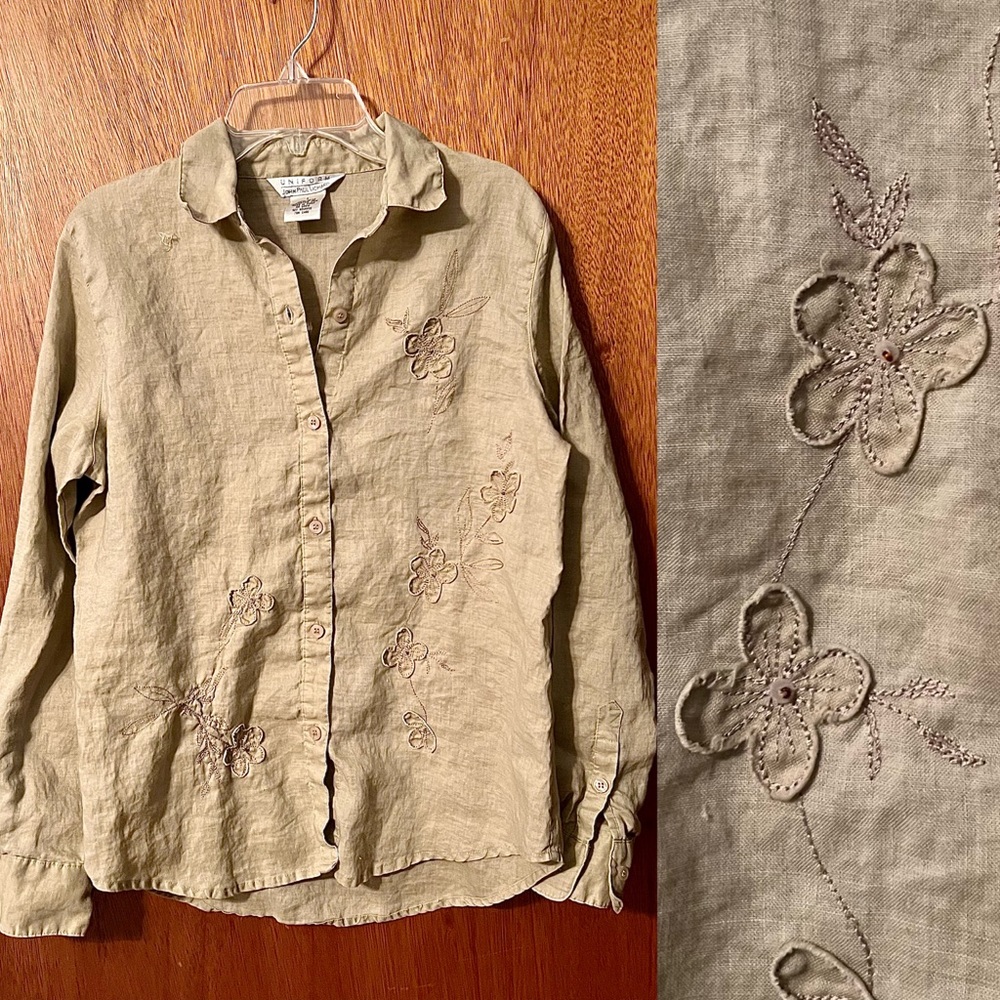 Vintage embroidered button down shirt